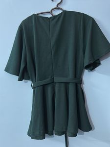 Elegant Green Flared Top