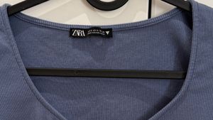 Stylish Blue Ruched Front Top