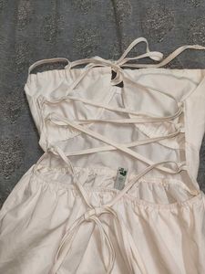 Newme White Tie detailing Backless Maxi Dress