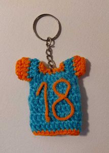 Pink Crochet Bow Keychain