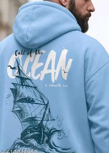 Ocean Print Blue Hoodie