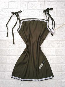 Olive Strapped Short Kurti 🫶🏻