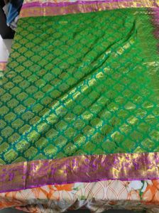 Green &amp; Pink Saree