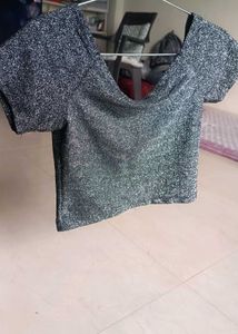 Stretchable Glittery Crop Top
