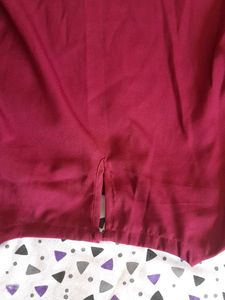 Burgundy Top with Embellished Neckline