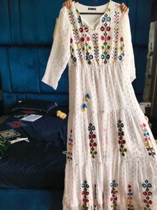 Boho Embroidered White Maxi Dress