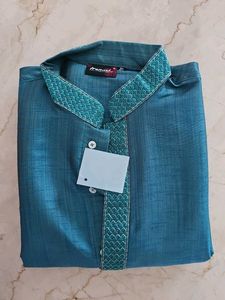 Men&#39;s Teal Kurta Set