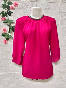 Size L 🎁Buy 2 Get 1 Free 🎁 Elegant Pink Top