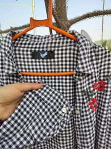 Checkered Embroidered Shirt