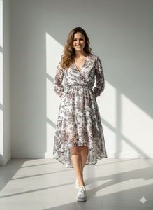 Elegant Floral Print Midi Dress