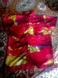 Red Tropical Print Shirt