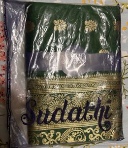 Unused - Elegant Green Banarasi Silk Saree