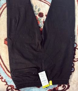 Black Cargo Style Casual Pants