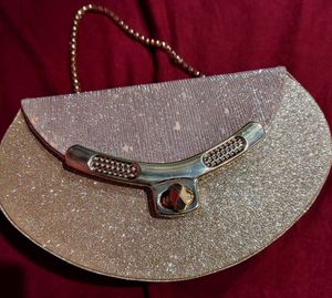 Wedding Party Gold Glitter Clutch
