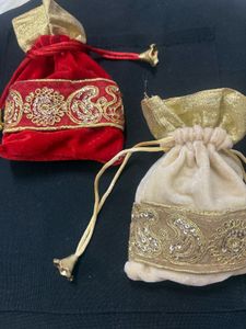 Embroidered Velvet Pouches