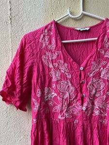 Pink Embroidered Dress/kurta