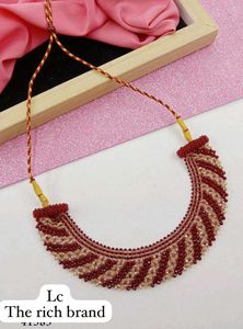 Red &amp; Gold Beaded Necklace