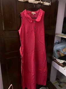 Pink Button-Down Midi Dress