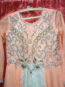 Elegant Embellished Peach Dress