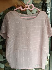 Baby Pink Casual Top For Women