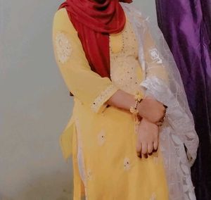 Yellow Lakhnawi Kurta