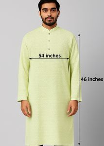 Lucknowi Elegant Green Kurta | L - 46inches