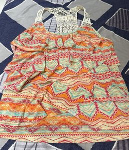 Multi colour with white thread details