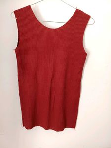 Red Ribbed Tank Top