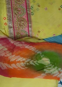 Pure Silk Bandhej Suit
