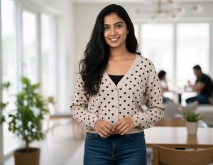 Imported Heart Print Cardigan