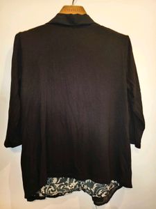 Elegant Black Layered Cardigan Top  Size M/L