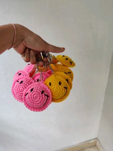 Crochet Smiley Keychain