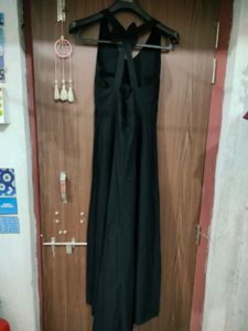 Black Gown Dress With Bow On Back