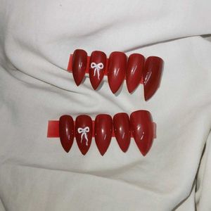 Red Bow Press-On Nails