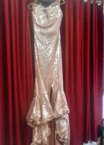 Gold😍Mermaid Sequence Evening Gown