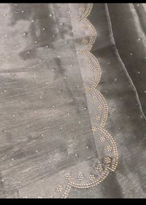 Elegant Silver Embellished Dupatta