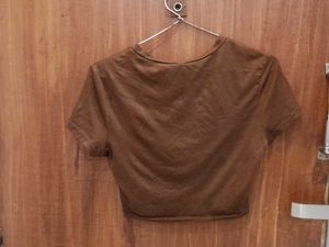 Shein Coffee Brown Crop Top