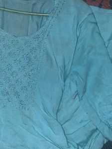 Teal Flowy Kurti