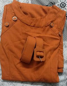 Belted Casual Orange  Dress