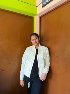 Stylish Cream Bomber Jacket