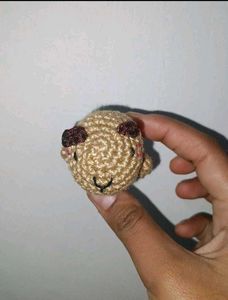 Crochet Capybara Keychain Size