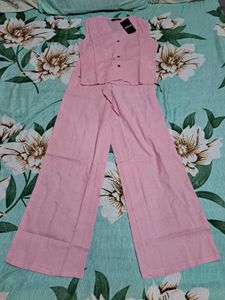 Shein Pink short waistcoat with pant Co-ord Set