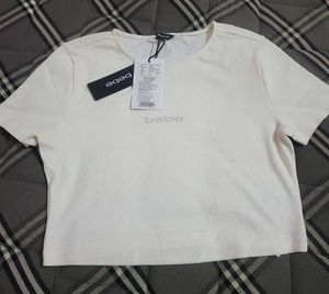 Bebe White Cropped Tee