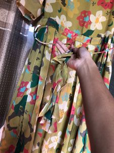 🌷Floral Print Dress fabric georgette and organza