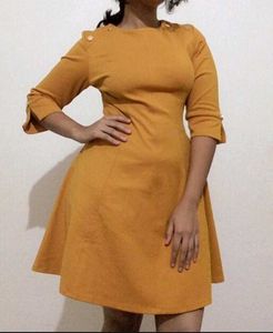 Chic Mustard Yellow Dress
