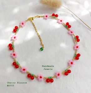 Cherry Blossom Beaded Necklace