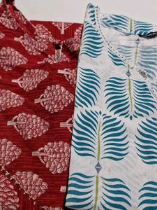 Combo Of 2 Cotton Kurtis With A Freebie