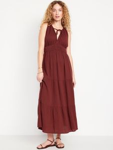 Old Navy Fit &amp; Flare Crinkle Gauze Maxi Dress