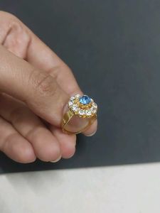 Blue Diamond Jewellery Set With Ring