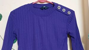 Purple Ribbed Top